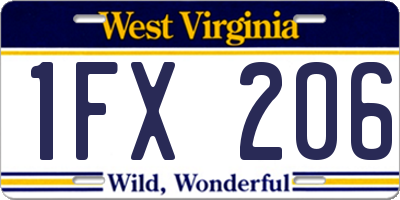 WV license plate 1FX206