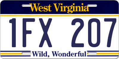 WV license plate 1FX207