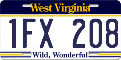 WV license plate 1FX208