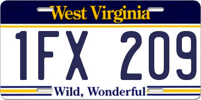 WV license plate 1FX209
