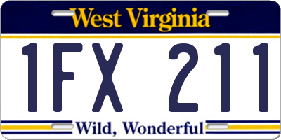 WV license plate 1FX211