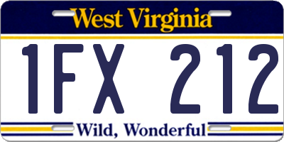 WV license plate 1FX212