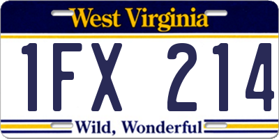 WV license plate 1FX214