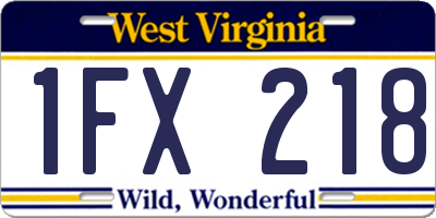 WV license plate 1FX218