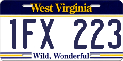 WV license plate 1FX223