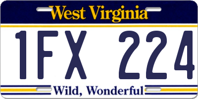 WV license plate 1FX224