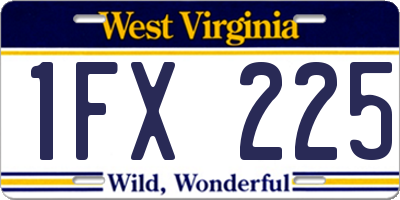 WV license plate 1FX225