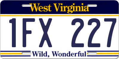 WV license plate 1FX227