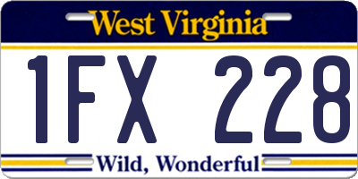 WV license plate 1FX228