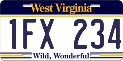 WV license plate 1FX234