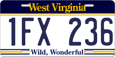 WV license plate 1FX236