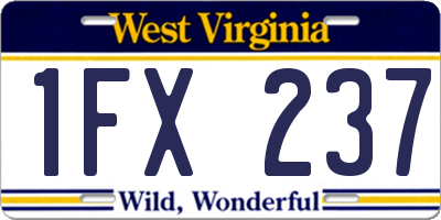 WV license plate 1FX237