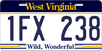 WV license plate 1FX238