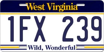 WV license plate 1FX239