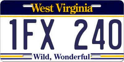 WV license plate 1FX240