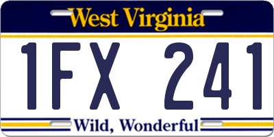 WV license plate 1FX241