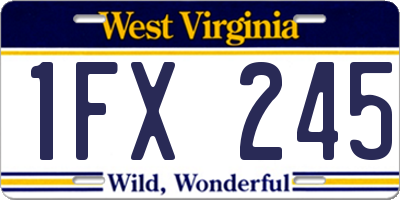 WV license plate 1FX245