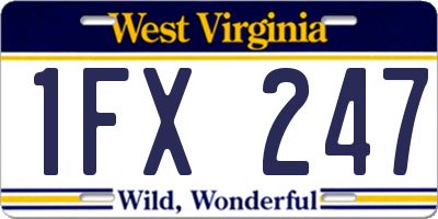 WV license plate 1FX247