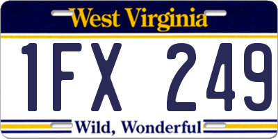 WV license plate 1FX249