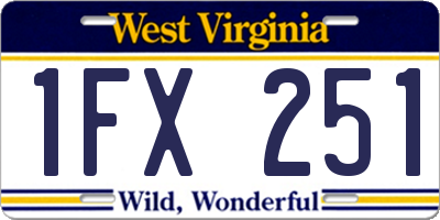 WV license plate 1FX251