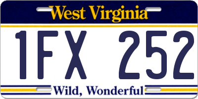 WV license plate 1FX252