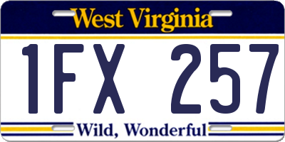 WV license plate 1FX257