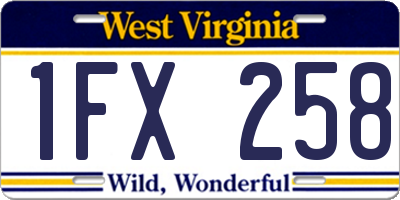WV license plate 1FX258