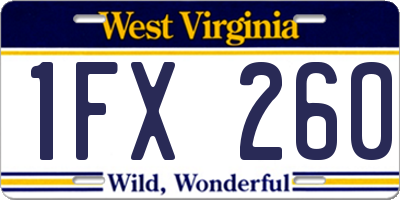 WV license plate 1FX260