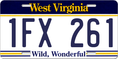 WV license plate 1FX261