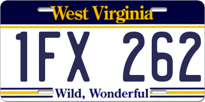WV license plate 1FX262