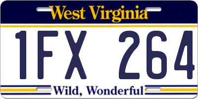 WV license plate 1FX264