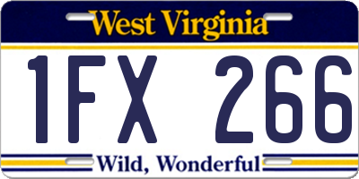 WV license plate 1FX266