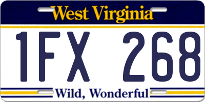 WV license plate 1FX268