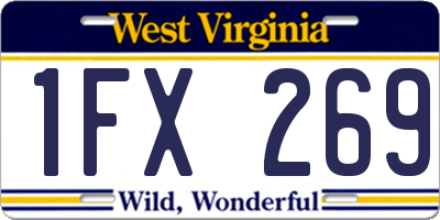 WV license plate 1FX269