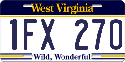 WV license plate 1FX270