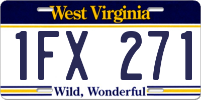 WV license plate 1FX271