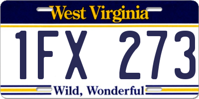 WV license plate 1FX273