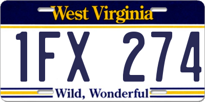 WV license plate 1FX274