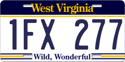 WV license plate 1FX277