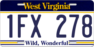 WV license plate 1FX278