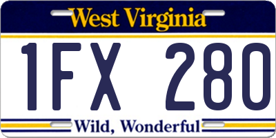 WV license plate 1FX280