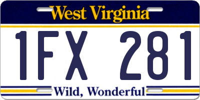 WV license plate 1FX281