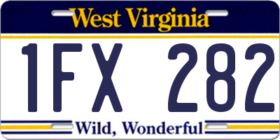 WV license plate 1FX282