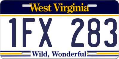 WV license plate 1FX283