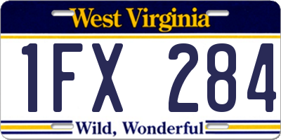 WV license plate 1FX284