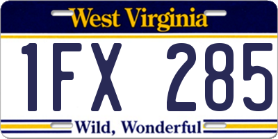 WV license plate 1FX285