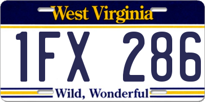 WV license plate 1FX286