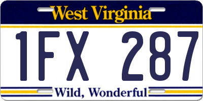 WV license plate 1FX287