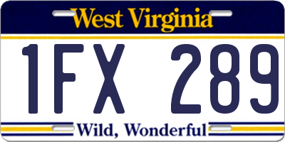 WV license plate 1FX289