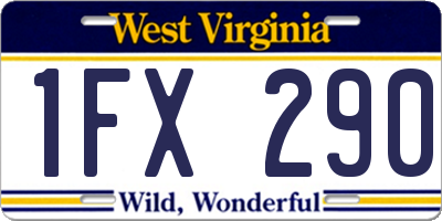 WV license plate 1FX290